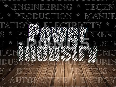 Industry Concept: Power Industry In Grunge Dark Room