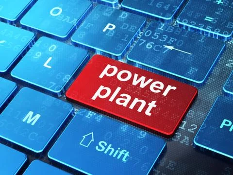 Industry concept: Power Plant on computer keyboard background 스톡 일러스트