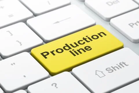 Industry concept: Production Line on computer keyboard background 스톡 일러스트