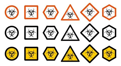 Industry concept. Set of different toxic hazard signs for your web site design Illustrazione stock