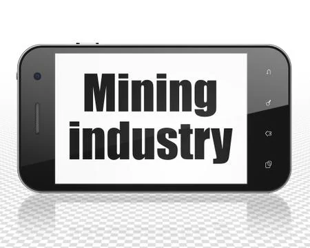 Industry concept: Smartphone with Mining Industry on display 스톡 일러스트