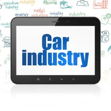 Industry concept: Tablet Computer with Car Industry on display Stock Illustration