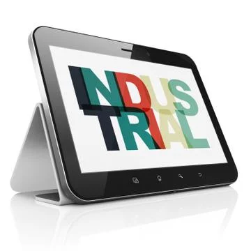 Industry concept: Tablet Computer with Industrial on  display Illustrazione stock