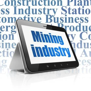 Industry concept: Tablet Computer with Mining Industry on display Stock Illustration