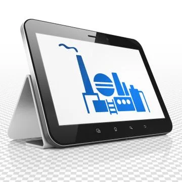 Industry concept: Tablet Computer with Oil And Gas Indusry on display Stock Illustration