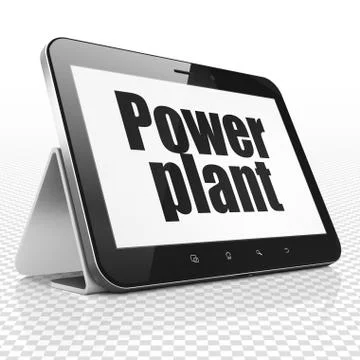 Industry concept: Tablet Computer with Power Plant on display Stock Illustration