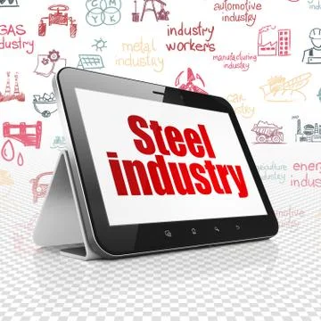 Industry concept: Tablet Computer with Steel Industry on display Stockillustratie