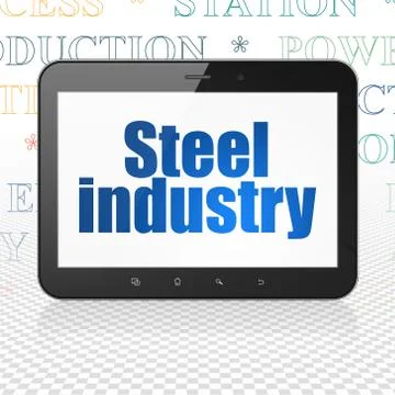 Industry concept: Tablet Computer with Steel Industry on display Stock Illustration