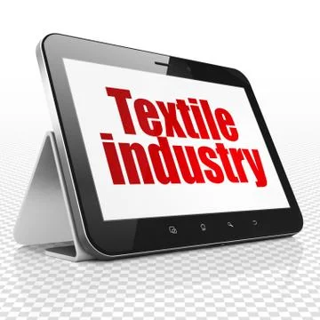 Industry concept: Tablet Computer with Textile Industry on display Illustrazione stock