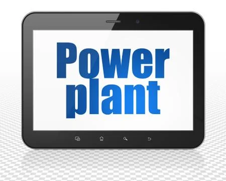 Industry concept: Tablet Pc Computer with Power Plant on display Stock Illustration