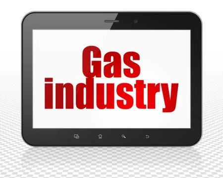 Industry concept: Tablet Pc Computer with Gas Industry on display Stock Illustration