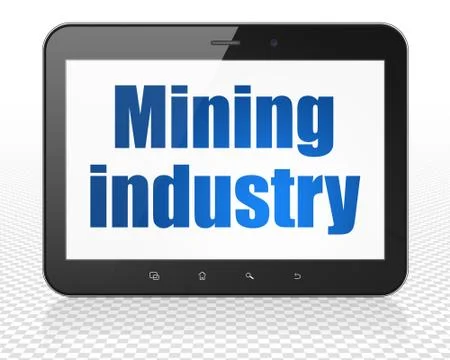 Industry concept: Tablet Pc Computer with Mining Industry on display Stock Illustration