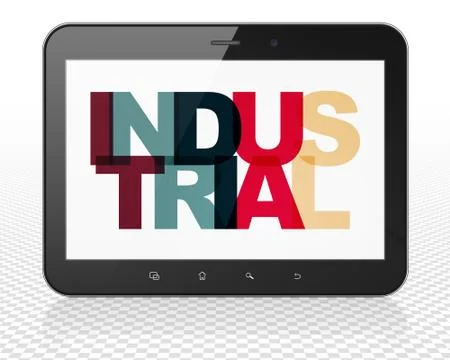 Industry concept: Tablet Pc Computer with Industrial on  display Stock Illustration