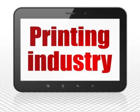 Industry concept: Tablet Pc Computer with Printing Industry on display Stock Illustration