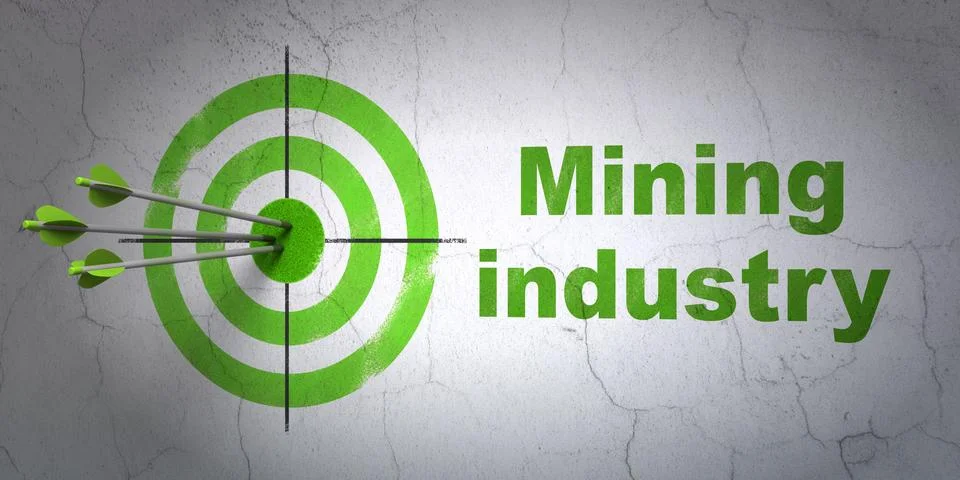 Industry concept: target and Mining Industry on wall background Stock Illustration
