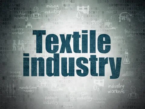 Industry concept: Textile Industry on Digital Data Paper background Illustrazione stock