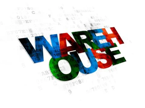 Industry concept: Warehouse on Digital background Illustrazione stock