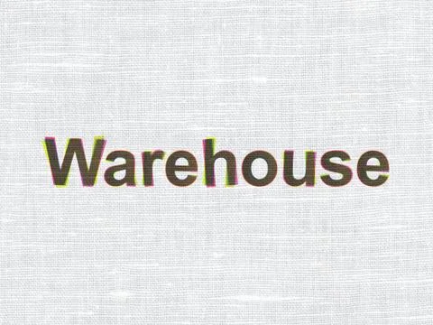 Industry concept: Warehouse on fabric texture background Stock Illustration