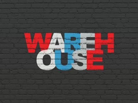 Industry concept: Warehouse on wall background Stock Illustration