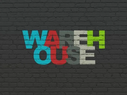 Industry concept: Warehouse on wall background 스톡 일러스트
