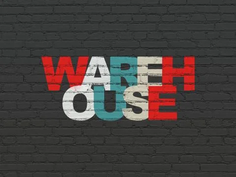 Industry concept: Warehouse on wall background Stock Illustration