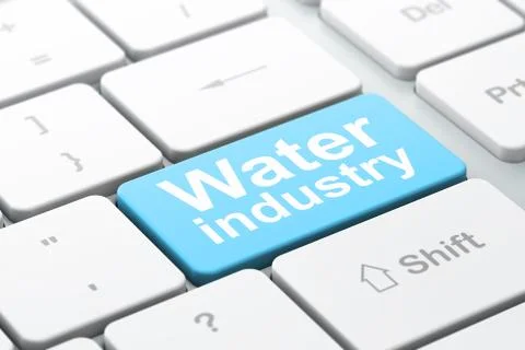 Industry concept: Water Industry on computer keyboard background Stock Illustration
