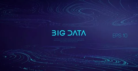 Industry cyber complex big data sound visulization. Abstract Big Data Flow Stock Illustration