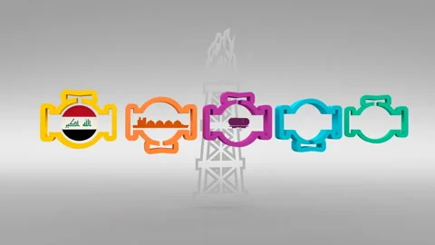 Industry data visualization. Abstract elements of graph, diagram with steps Stock Footage 221175283