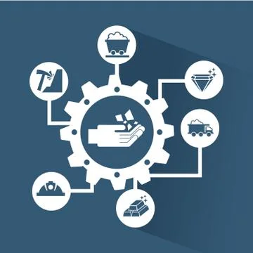 Industry design over blue background, vector illustration Stock Illustration
