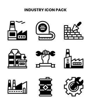 Industry DuoTone Vector Icons Pack 스톡 일러스트