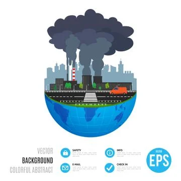 Industry earth concept. Vector illustration for global industrial Stock Illustration