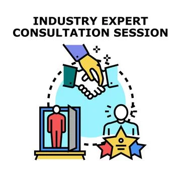 Industry expert consultation session offering professional advice Stock Illustration