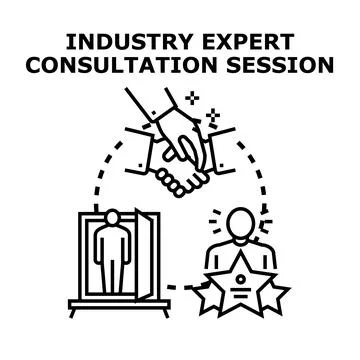 Industry expert consultation session offering professional advice Stock Illustration