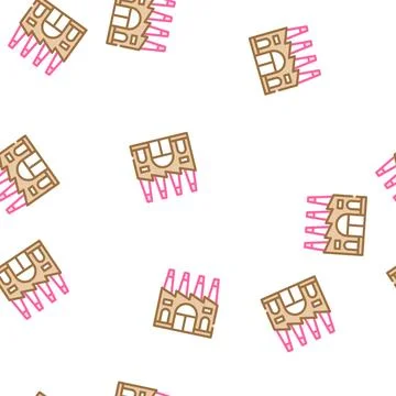 Industry factory building vector seamless pattern 库存插图