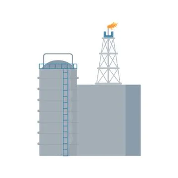 Industry factory production process fracking Stock Illustration