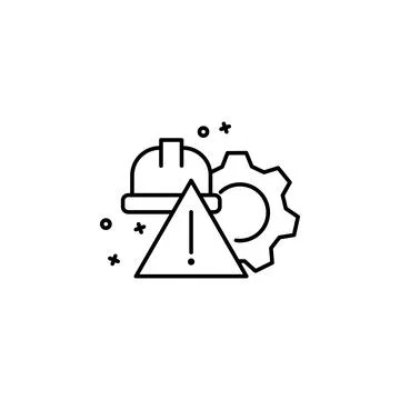 Industry gear warning icon. Element of manufacturing Stock Illustration