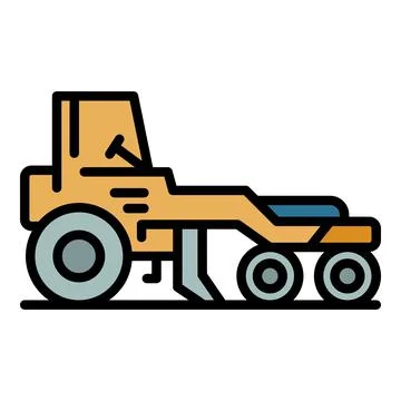 Industry grader machine icon color outline vector Stock Illustration