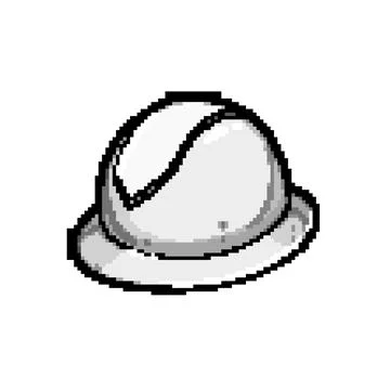 Industry hard hat pixel art vector illustration Stock Illustration