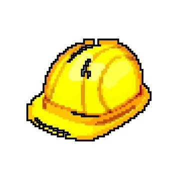 Industry helmet builder game pixel art vector illustration Stock Illustration