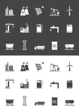 Industry icon set Stock Illustration