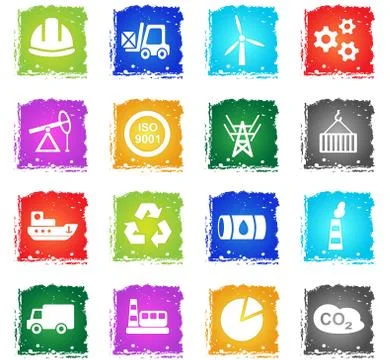 Industry icon set Stock Illustration