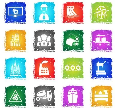 Industry icon set Stock Illustration