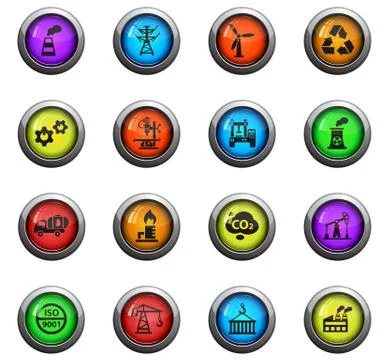 Industry icon set Stock Illustration