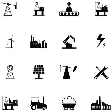 Industry icon set Stock Illustration