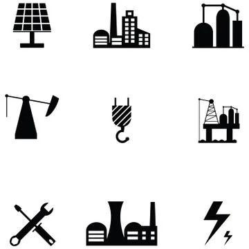Industry icon set Stock Illustration