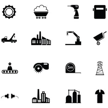 Industry icon set Stock Illustration