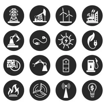 Industry icon set Illustration