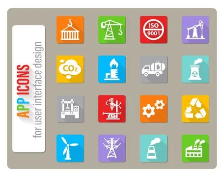 Industry icon set Stock Illustration