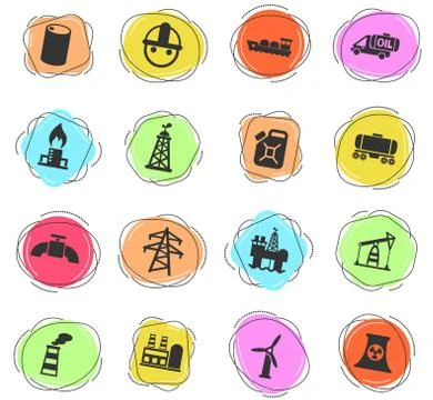 Industry icon set Stock Illustration