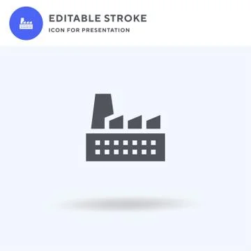 Industry icon vector, filled flat sign, solid pictogram isolated on white, logo 스톡 일러스트